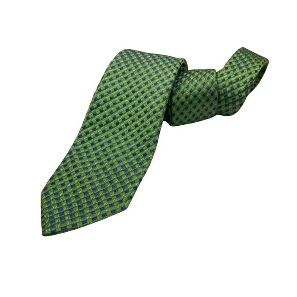 Albanese Luxurious Boutique Men's Green & Blue Checkered Tie Made in Italy #214